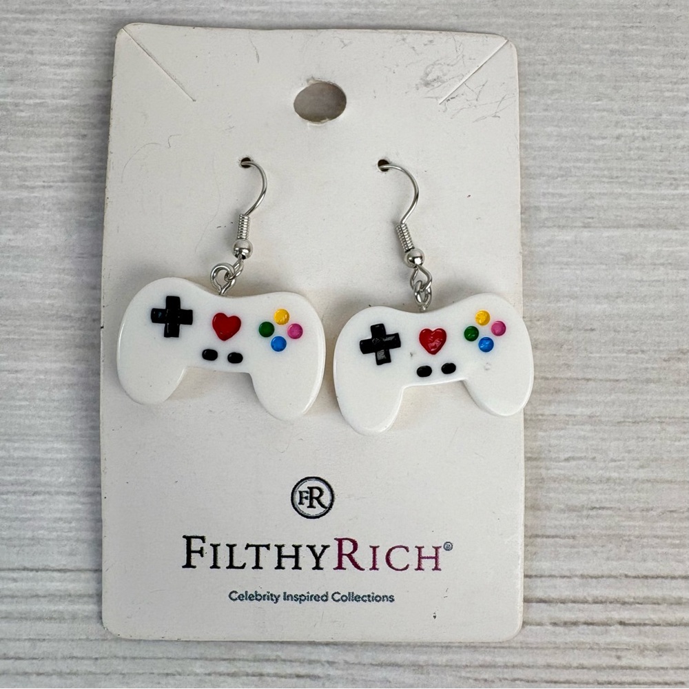 Filthy Rich Video Game Controller Earrings